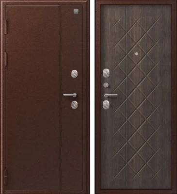 Дверь V-02 медь антик - венге