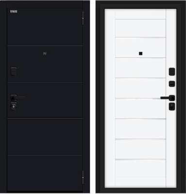 Дверь Браво Прайм/SBlack-Black Shell/White Silk